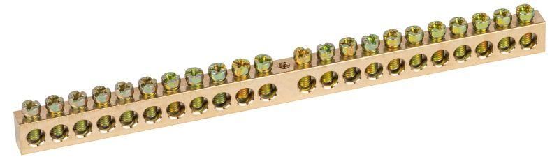 Шина NO-122-36 PEN земля-ноль 8х12мм 22/1 латунная крепеж по центру | Б0047252 ЭРА