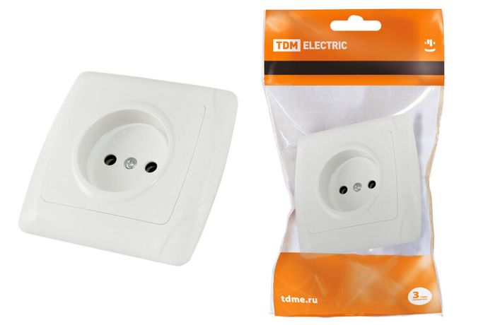 Розетка 2П 10А 250В белая "Онега" | SQ1805-0015 TDM