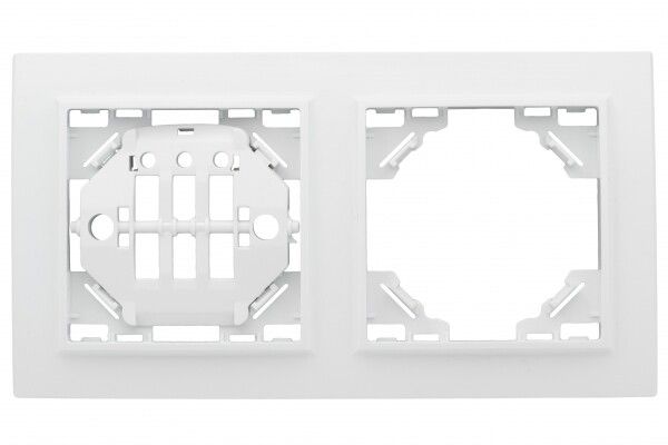 Минск Рамка 2-местная горизонтальная белая EKF Basic | ERM-G-302-10