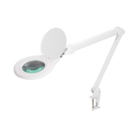 Лупа на струбцине , круглая, 5D, с подсветкой 60 LED, регулятор яркости, белая | 31-0532 REXANT MEET