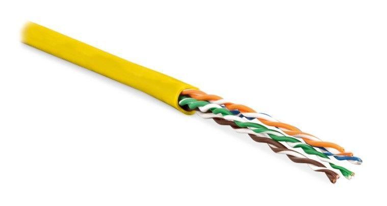 Кабель витая пара, неэкранированная U/UTP, категория 6, 4 пары (24 AWG), многожильный (patсh), без разделителя, LSZH, нг(С)-HF, –5°C–+60°C, желтый - 273532 Hyperline