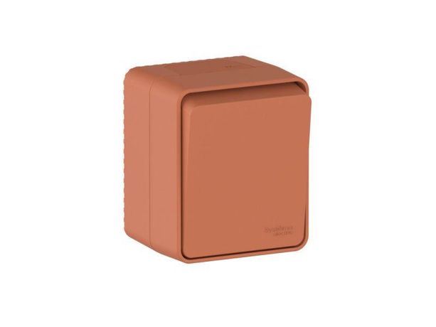 Выключатель кнопочный 1-кл. ОП AtlasDesign PROFI IP54 10AX терракот. SE ATN547015 APC