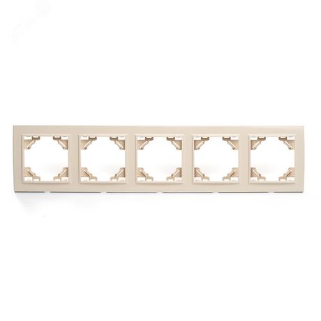 Рамка пятиместная горизонтальная, серия Эрна, PFR00-9005-02, слоновая кость | 39621 STEKKER FERON PFR00-9005-02