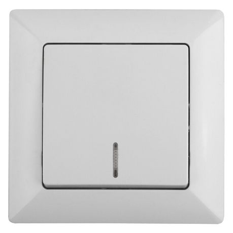 Выключатель одноклавишный скрытого монтажа с подсветкой белый 10А 250В Intro Solo 4-102-01 - Б0053557 ЭРА