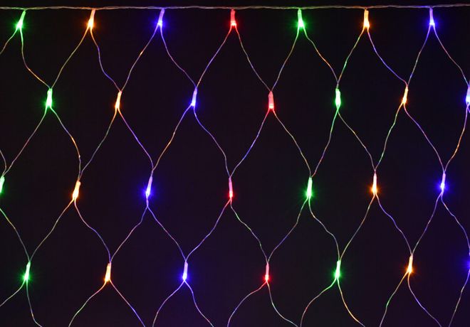 Гирлянда светодиодная сеть 1,5х1,5 160RGB IP44/20 прозрачный шнур 230В контр. 8 режимов | LGDB410-3-160-L1-T-S-44 IEK