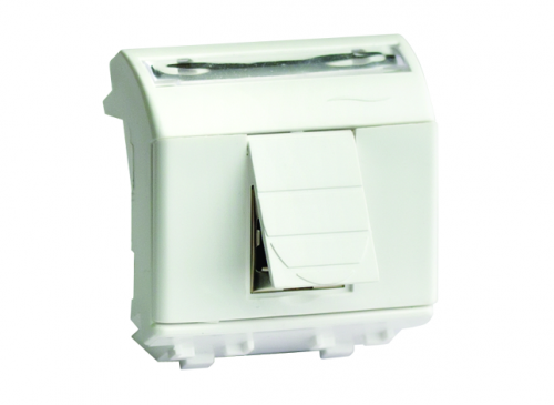 Розетка мультимедийная Brava 2мод. USB 2.0 со шторкой бел. DKC 76202B ДКС