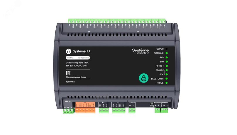 Контроллер HD, 6DI 8UI 3DO 2AO Eth 2RS - HD1407 APC