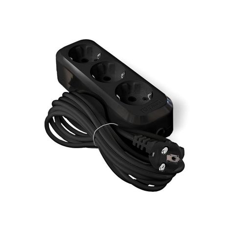 Удлинитель 3х5м с заземл. 16А IP20 Е-303 ПВС 3х1 АБС-пластик черн. UNIVersal 2182 Союз