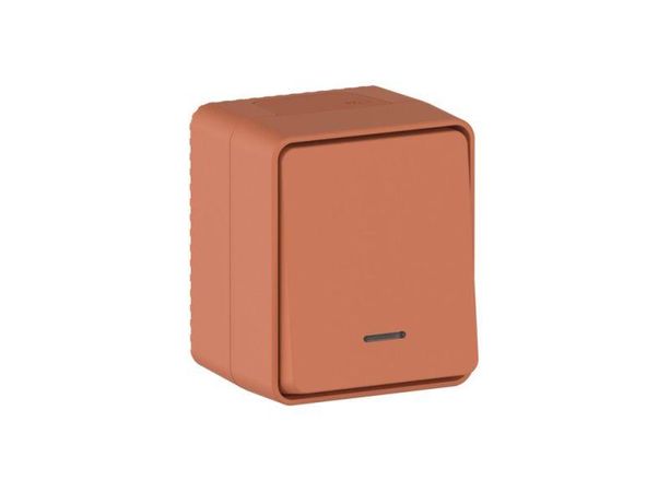 Выключатель 1-кл. ОП AtlasDesign PROFI IP54 10AX с подсветкой терракот. SE ATN547013 APC