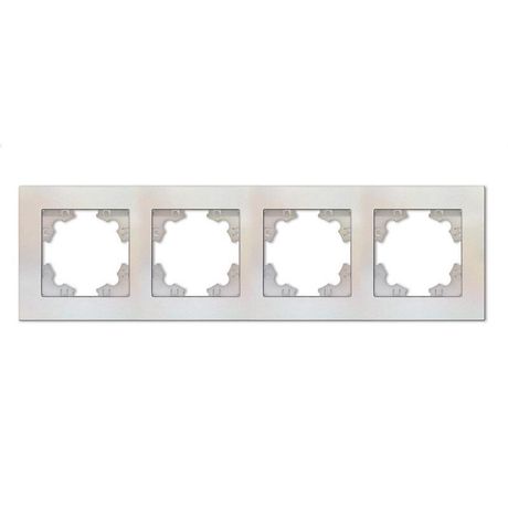 Рамка четырехместная горизонтальная серия Афина жемчуг (еврослот) - A0046-OBr Союз