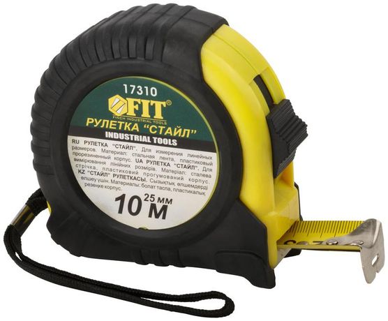 Рулетка Профи прорезиненный корпус Стайл 10 м (25 мм) - 17310 РОС