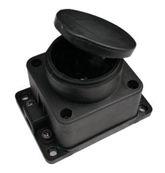 Розетка одинарная с заземлением каучук заглушкой 16А IP44 черная 9321 | 4690612010250 IN HOME