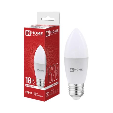 Лампа светодиодная LED-СВЕЧА-VC 18Вт свеча 4000К E27 1620лм 230В IN HOME 4690612065328 IN HOME арт. 4690612065328