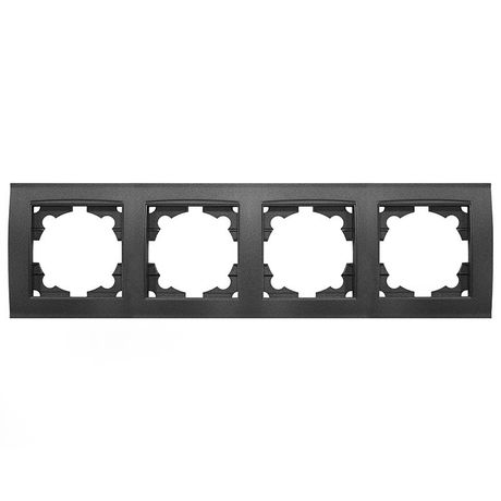 Рамка четырехместная горизонтальная серия Бриллиант графит - 7947502-Gr Союз