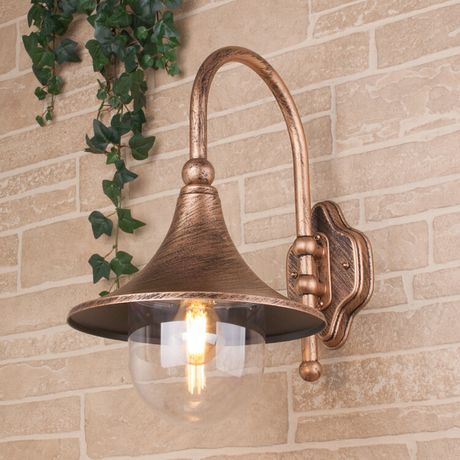 Светильник садово-парковый GL 1020D Saga D черное золото настенный | a039865 Elektrostandard