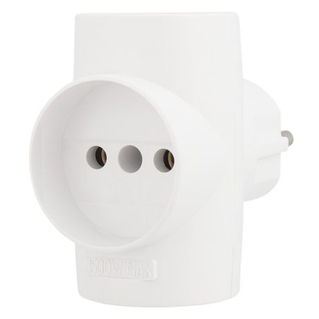 Тройник электрический 16 А без заземления белый | 11-1077 REXANT MEET