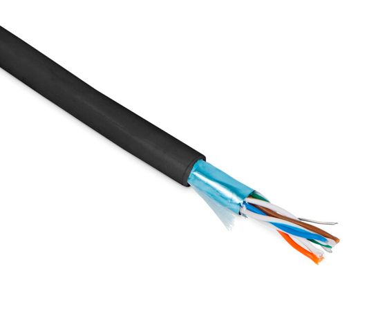 Кабель витая пара экранир. F/UTP кат.5E 4 пары 26 AWG МЖ patch экран-фольга PVC -20град.C-+75град.C FUTP4-C5E-P26-IN-PVC-BK-100 черн. (уп.100м) Hyperline 444991