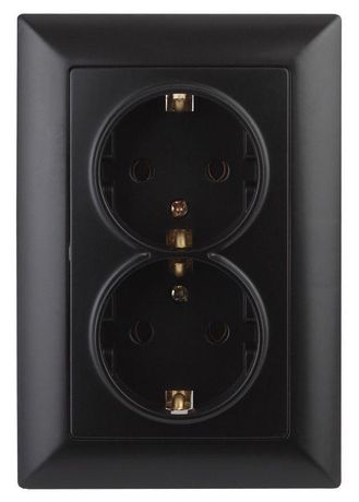 Розетка 2-м СП Solo 4-205-05 16А 250В 2P+E Schuko антрацит Intro Б0043337 ЭРА