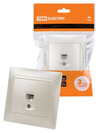 Розетка телефонная RJ11 перламутр "Лама" | SQ1815-0815 TDM