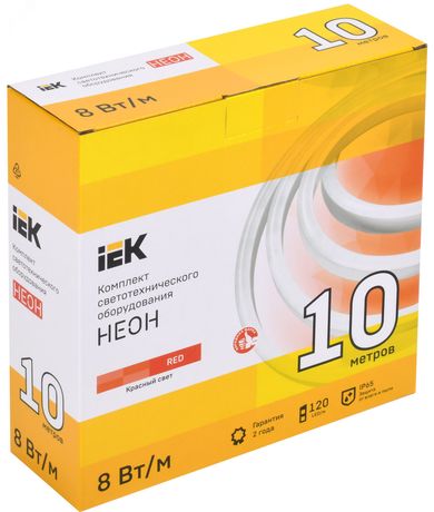 Комплект светодиодной подсветки ''Неон'' (лента LED 10м LSR5-2835R120-8-IP65-220В + драйвер) - LSR5-R-120-65-2-10-S0 IEK