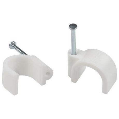 Скоба пластиковая крепежная круглая 16 мм белая NO-224-575 (50 шт/уп) - Б0066649 ЭРА