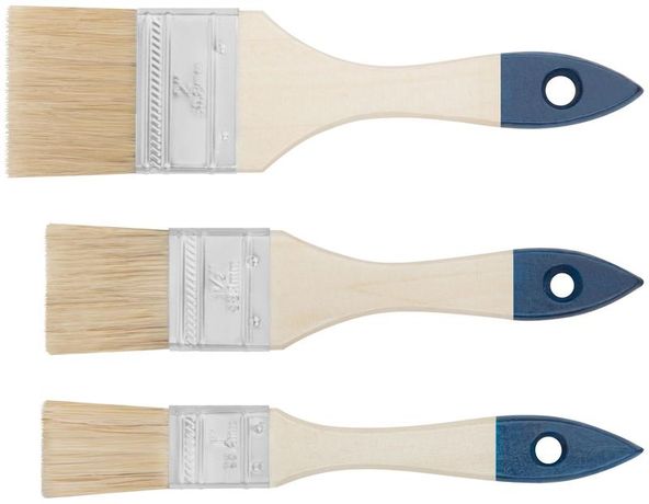Кисть флейцевая синяя ручка набор 3шт(1дюйм 1.5дюйм 2дюйм) FIT 01501 РОС