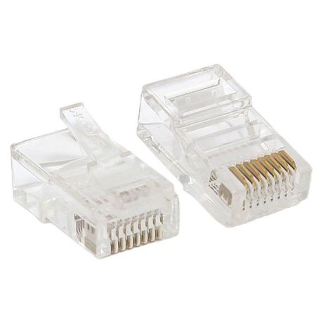 Коннектор RJ-45 TERACOM неэкранированный 8P8C Cat.5E универсальный (упак.50шт) | TRC-PLUG-5EUTP-50 EKF