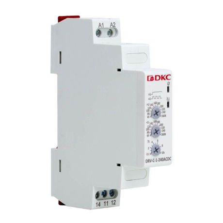 Реле контроля напряжения однофазное, тип DRV, конфигурация контакта 1CO, 110-240В AC/DC | DRV-C-1-240ACDC DKC ДКС