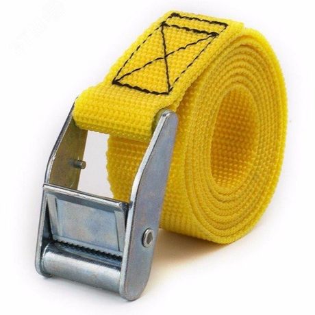 Ремень шириной 25мм, длиной 3м с пружинным замком для закрепления груза/предмета до 200 кг - 00-00005155 КМП