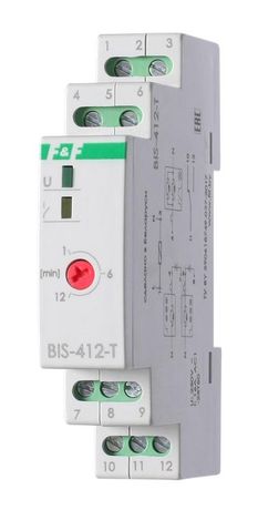 Реле импульсное BIS-412-T (для работы в схемах с групп. и централ. управлением встроенн. разделитель сигналов встроен. таймером 230В AC 16А 1NO/NC IP20) F&F EA01.005.014 Евроавтоматика