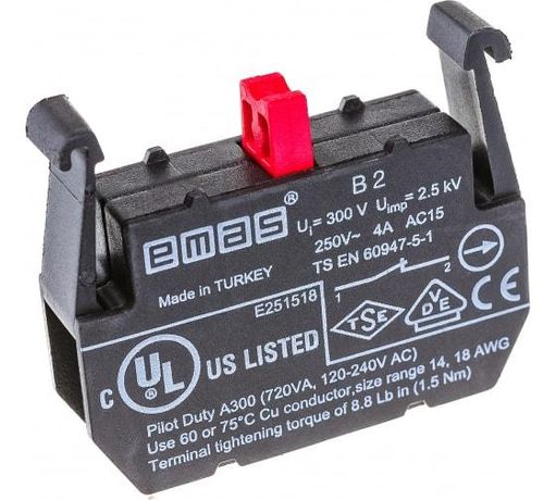 Стоп (1НЗ) серия B 250В AC 4А - B2 Блок-контакт EMAS