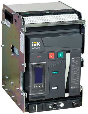 Выключатель автоматический воздушный ARMAT выдвижного исполнения 3P типоразмер A 66кА 1600А расцепитель TT с комплектом аксессуаров 220В: мотор привод катушка включения отключения - AR-ACB-3VA-066-1600A-TTCF IEK