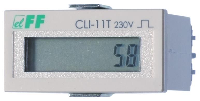 Счетчик импульсов CLI-11T-230 (вход сброса прямой счет (0-999 999) монтаж на щит 110-240В AC/DC IP20) F&F EA16.001.003 Евроавтоматика