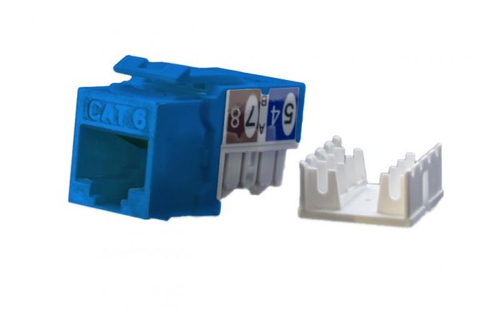 Вставка Keystone Jack RJ45 (8P8C) кат.6 KJ9-8P8C-C6-90-BL син. Hyperline 432657