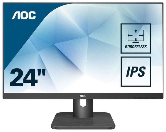 Монитор LCD 23.8дюйм [16:9] 1920х1080(FHD) IPS nonGLARE 250cd/кв.м H178град/V178град 1000:1 20М:1 16.7M Color 5ms VGA HDMI DP Tilt Audio out 3Y Black 24E1Q AOC