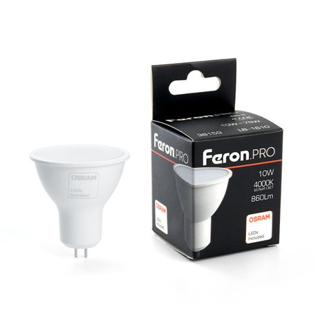 Лампа светодиодная LED 10вт 230в GU5.3 белый Feron.PRO - LB-1610 38159