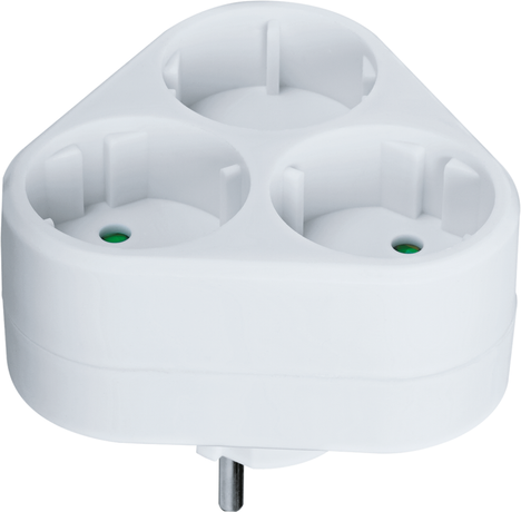 Разветвитель Navigator 94 694 NAD-S-3X-WH 3 гнезда треугольник без заземления - 18006