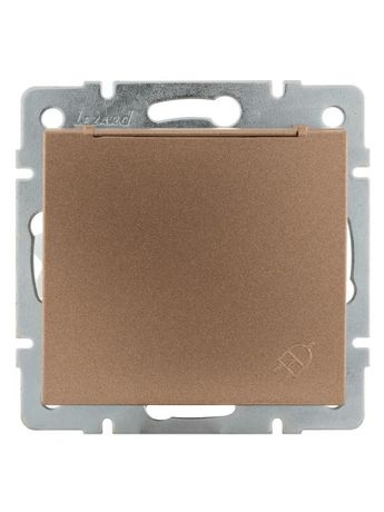 Механизм розетки 1-м Rain с заземл. защ. крышкой керамика матов. бронз. LEZARD 703-3188-123