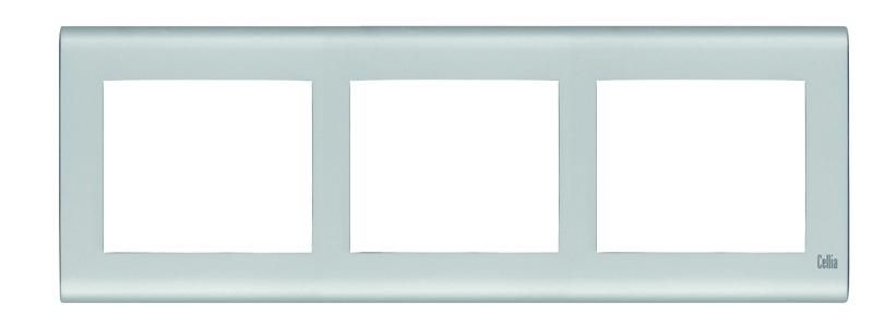 Рамка 3-м горизонт. матов. хром Cellia Makel 2348703