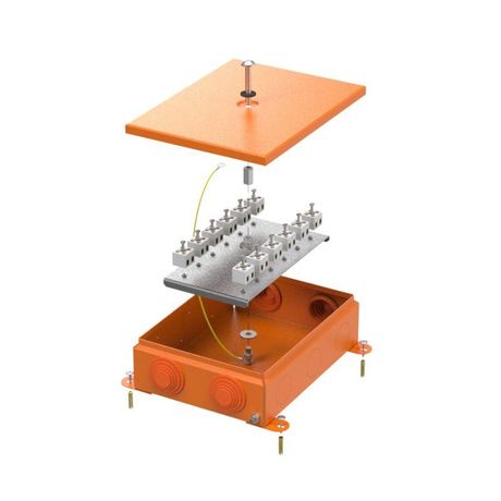 Коробка металлическая огнестойкая 70-0385-FR2.5-24 E15-E120 RAL2004 150x200x60 (6 шт/кор) | 70-0385-2004-FR2.5-24 Промрукав Строитель