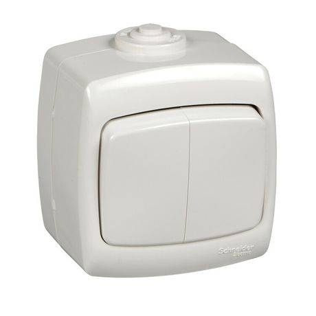Выключатель 2-кл. ОП Рондо 10А IP44 250В бел. SchE VA510-228B-BI Schneider Electric