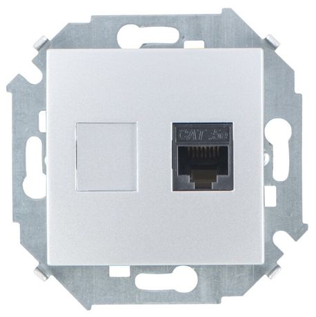 Механизм розетки комп. Simon15 RJ45 CAT.5E (AMP) алюм. Simon 1591551-033