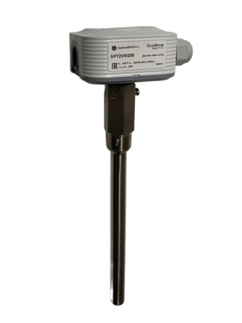Датчик температуры погружной, 0...+100 град 0...10В RS485/Modbus 200мм ~24В±20%/=15...35В с гильзой 150мм - SPT2VM200 APC
