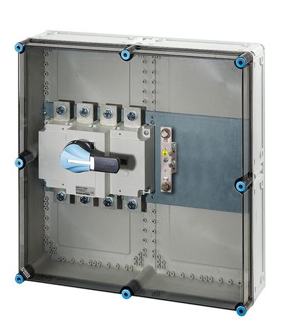 Корпус с 4-полюсным рубильником 400А PE 600х600х239 объед. УФ PC IP65 (IP69) Mi 7846 сер. HENSEL 20000589