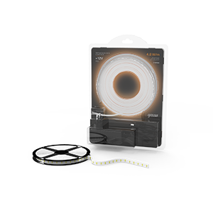 Лента светодиодная LED (комплект и драйвер) 2835/60-SMD 4,8 Вт/м 210 Лм/м 3000К теплый белый IP20 12 В DC 8 мм (блистер 3 м) Black Gauss - 312000148