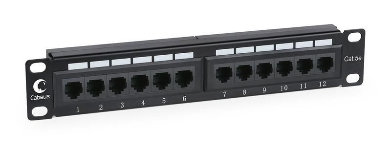 Патч-панель PL-12-Cat.5e 10-Dual IDC 10, установочный размер 236 мм, 12 портов RJ-45, категория 5e, Dual - 7085c Cabeus