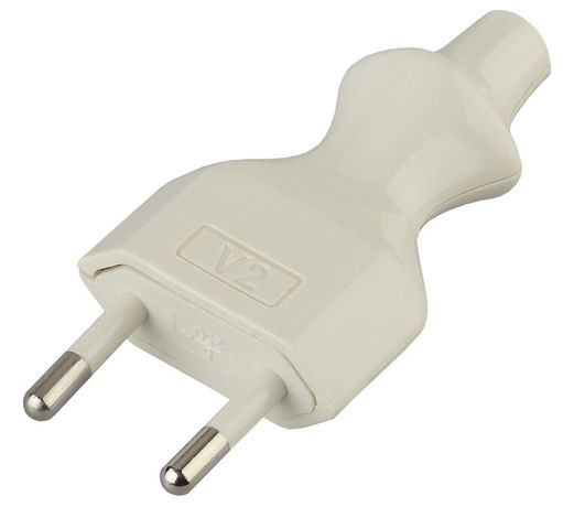 Тройники и колодки V2 Вилка б/з 6A прямой ввод белая | Б0019184 ЭРА