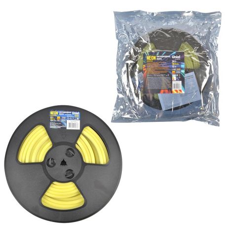 Светодиодная гибкая герметичная лента. NEON ULS-N11-2835-120LED/m-8mm-IP67-DC24V-10W/m-15M-YELLOW катушка 15м в герметичной упаковке желтый свет - UL-00009102 Uniel