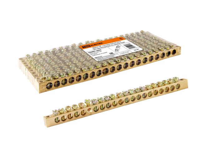 Шина "N" нулевая 6х9мм 20/2 (20 групп/крепеж по краям) | SQ0801-0063 TDM