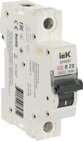 Выключатель автоматический однополюсный M06N 1P B 20А 6кА ARMAT | AR-M06N-1-B020 IEK
